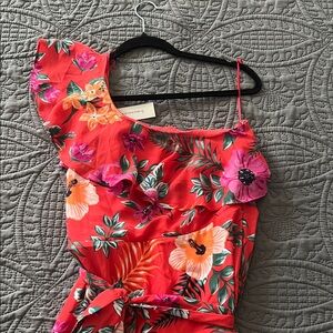 Francesca's Collections Red Floral Dress